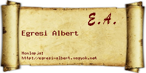 Egresi Albert névjegykártya